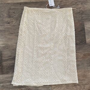 NWT - Lace Pencil Skirt in Cream